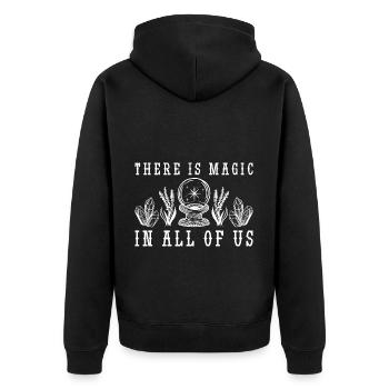 Dream Catcher Feather Faith Mandala - Unisex Premium Organic Zip Hoodie - black - Back - Nico (187cm)