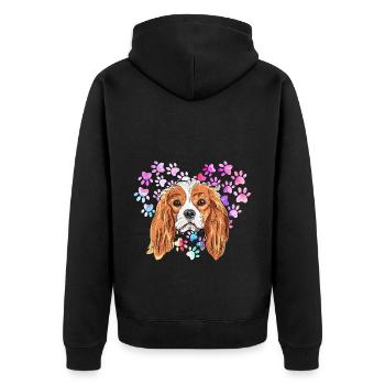 Cavalier King Charles Épagneul - Veste à capuche bio Premium Unisexe - noir - Dos - Nico (187cm)