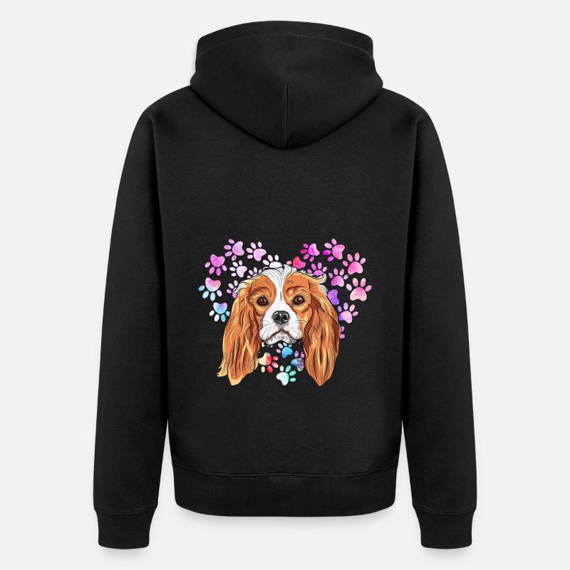 Cavalier King Charles Épagneul - Veste à capuche bio Premium Unisexe - noir
