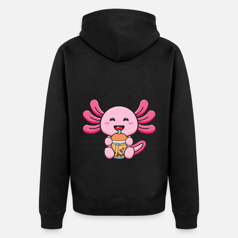 Bubble Tea Axolotl - Veste à capuche bio Premium Unisexe - noir
