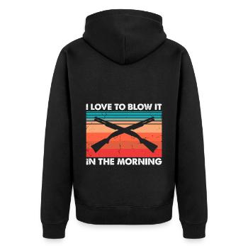 Funny Duck Hunting Design Hunters Hunting Ducks Design - Unisex Premium Organic Zip Hoodie - black - Back - Nico (187cm)