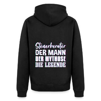Steuerberater Mann Mythos Legende Steuerberater Ge - Unisex Premium Bio Zip Hoodie - Schwarz - Hinten - Nico (187cm)