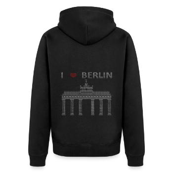 J’adore Berlin ASCII - Veste à capuche bio Premium Unisexe - noir - Dos - Nico (187cm)