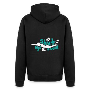 Swimmers Swimming 50 meters track Breaststroke - Unisex Premium Organic Zip Hoodie - black - Back - Nico (187cm)
