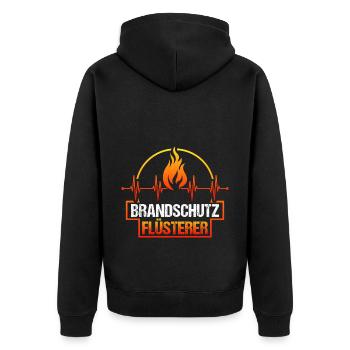 Brandschutz Flüsterer Brandschutzbeauftragter - Unisex Premium Bio Zip Hoodie - Schwarz - Hinten - Nico (187cm)
