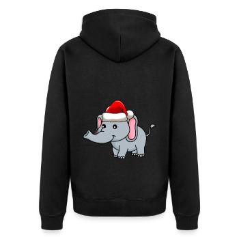Elephant Christmas Comic - Unisex Premium Organic Zip Hoodie - black - Back - Nico (187cm)