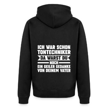 Toningenieur Tontechnik Tontechniker - Unisex Premium Bio Zip Hoodie - Schwarz - Hinten - Nico (187cm)