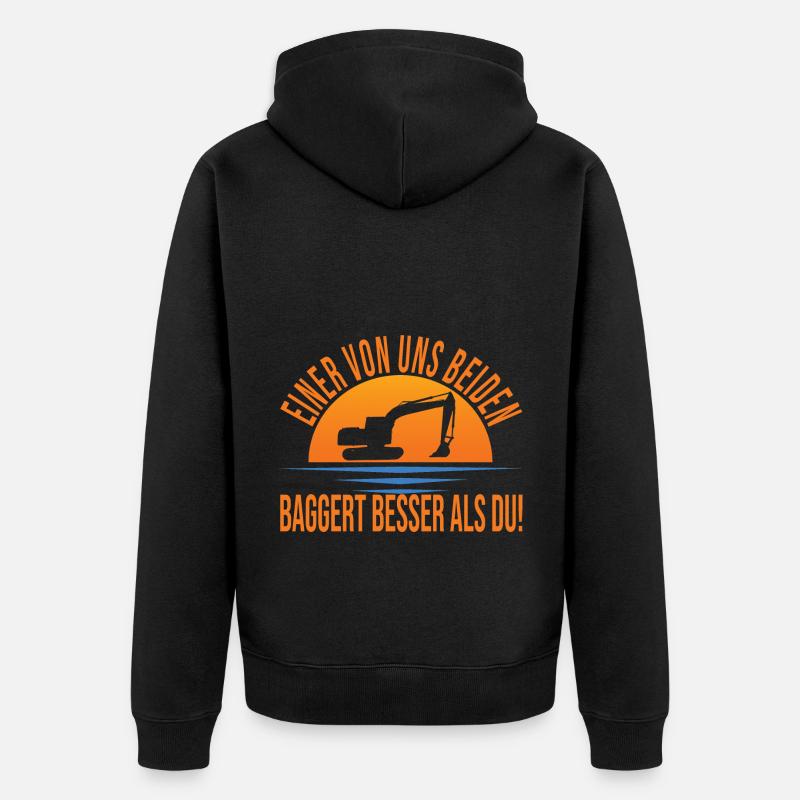 Baggerfahrer - Unisex Premium Bio Zip Hoodie - Schwarz