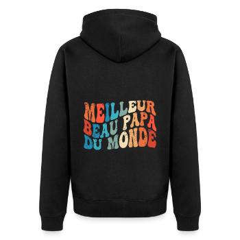 Meilleur Beau Papa Du Monde - Veste à capuche bio Premium Unisexe - noir - Dos - Nico (187cm)