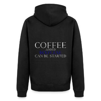 Coffee Added Body.exe Can Be Started 3 - Unisex Premium Bio Zip Hoodie - Schwarz - Hinten - Nico (187cm)