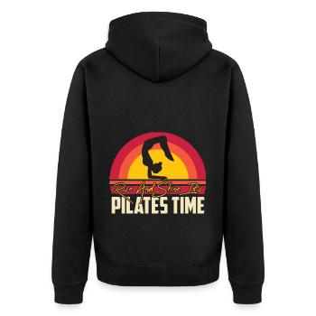 Meditation, Zen Yoga and Pilates - Unisex Premium Organic Zip Hoodie - black - Back - Nico (187cm)