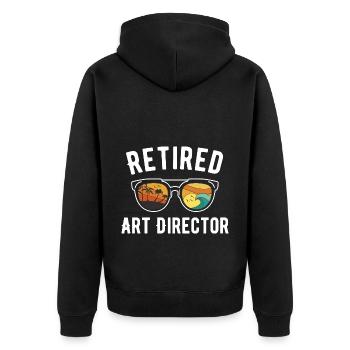 Retirement vibes for creative directors - Unisex Premium Organic Zip Hoodie - black - Back - Nico (187cm)