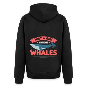 Observation des baleines Observation des baleines Orques Bleu Baleine - Veste à capuche bio Premium Unisexe - noir - Dos - Nico (187cm)
