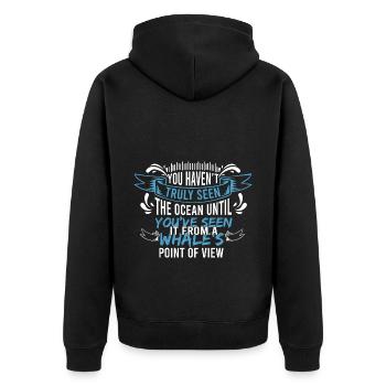 Humpback whale design for ocean, sea, whale and whales - Unisex Premium Organic Zip Hoodie - black - Back - Nico (187cm)