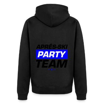 Apres Ski Party Team - Unisex Premium Bio Zip Hoodie - Schwarz - Hinten - Nico (187cm)