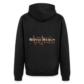 Bondi Beach Australia vintage style - Unisex Premium Bio Zip Hoodie - Schwarz - Hinten - Nico (187cm)