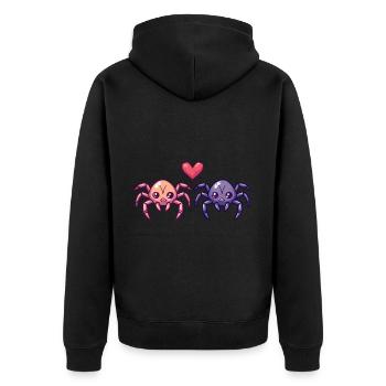 Couple de tarentules amoureuses Animal Saint-Valentin - Veste à capuche bio Premium Unisexe - noir - Dos - Nico (187cm)