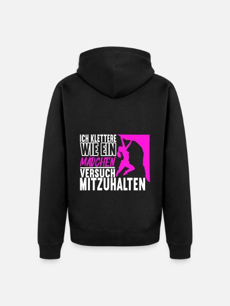 Klettern Kletterer - Unisex Premium Bio Zip Hoodie - Schwarz