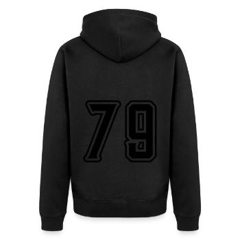 79 number symbol - Unisex Premium Organic Zip Hoodie - black - Back - Nico (187cm)