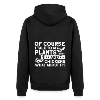 Gardening Gardener Chicken Farmer Chicken Feeder - Unisex Premium Organic Zip Hoodie - black - Back - Nico (187cm)