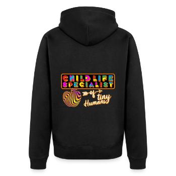 Child Life Specialsit of Tiny Humans - Unisex Premium Organic Zip Hoodie - black - Back - Nico (187cm)