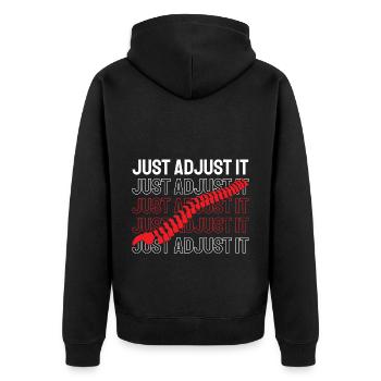 Just Adjust It Funny Chiropractor - Unisex Premium Organic Zip Hoodie - black - Back - Nico (187cm)