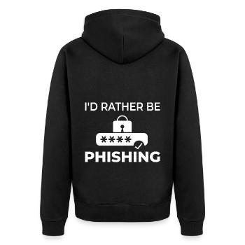 Passwort Hacker Sicherheit Computer Hacking - Unisex Premium Bio Zip Hoodie - Schwarz - Hinten - Nico (187cm)