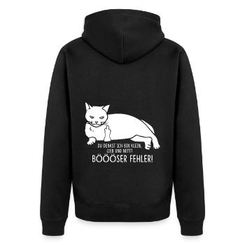 Du Denkst Ich Bin Klein Lieb Nett Böser Fehler - Unisex Premium Bio Zip Hoodie - Schwarz - Hinten - Nico (187cm)