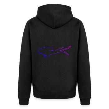 Diver Scuba Diver Women Men's Diver - Unisex Premium Organic Zip Hoodie - black - Back - Nico (187cm)