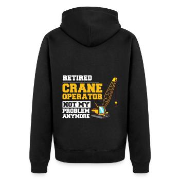 Formation de grutier Ouvrier de la construction Tour de grue - Veste à capuche bio Premium Unisexe - noir - Dos - Nico (187cm)