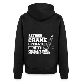 Formation de grutier Ouvrier de la construction Tour de grue - Veste à capuche bio Premium Unisexe - noir - Dos - Nico (187cm)