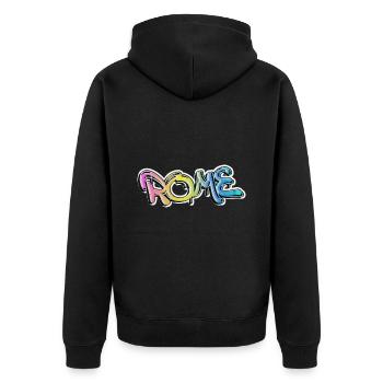 Rome Rome Italie Ville Graffiti Spray Sprayer - Veste à capuche bio Premium Unisexe - noir - Dos - Nico (187cm)