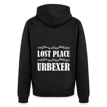 Lost Place Urbexer Urbex Cadeau - Veste à capuche bio Premium Unisexe - noir - Dos - Nico (187cm)