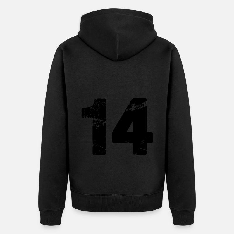 Maillot à 14 chiffres - Veste à capuche bio Premium Unisexe - noir