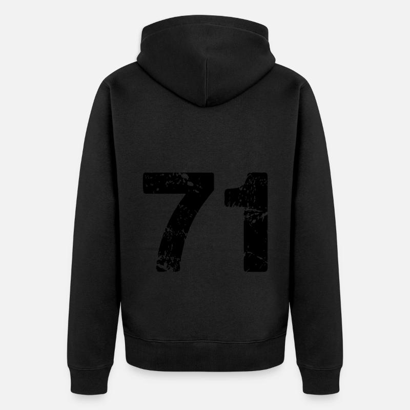 Maillot à 71 numéros - Veste à capuche bio Premium Unisexe - noir