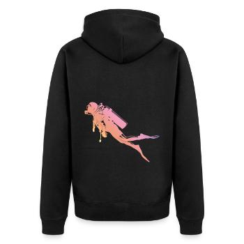 Silhouette de plongée - Veste à capuche bio Premium Unisexe - noir - Dos - Nico (187cm)