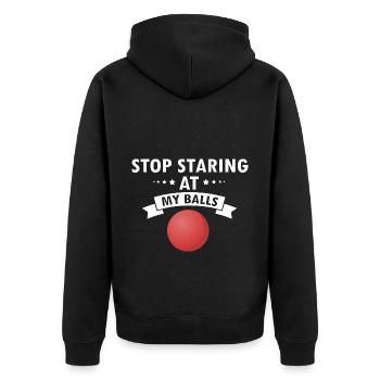 Dodgeball for Dodgeball Player and Gaga Ball - Unisex Premium Organic Zip Hoodie - black - Back - Nico (187cm)