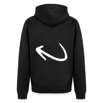 Flèche dessin esquisse blanc - Veste à capuche bio Premium Unisexe - noir - Dos - Nico (187cm)