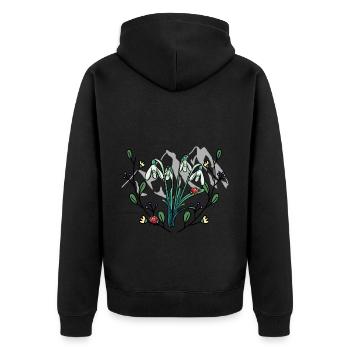 Spring Nature Mountains Mountain Flowers Tyrol Swiss - Unisex Premium Organic Zip Hoodie - black - Back - Nico (187cm)