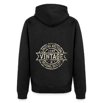 1949 Naissance Anniversaire Année de naissance millésime - Veste à capuche bio Premium Unisexe - noir - Dos - Nico (187cm)