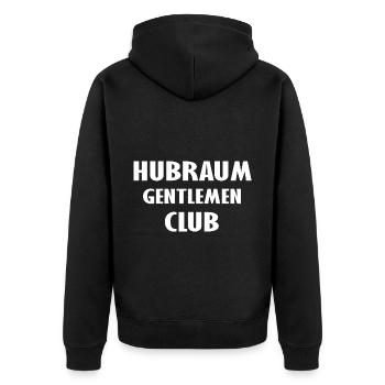 Motor und Hubraum Club - Unisex Premium Bio Zip Hoodie - Schwarz - Hinten - Nico (187cm)