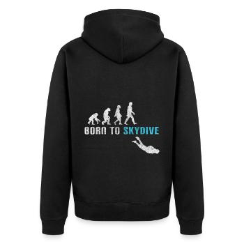 Fallschirmspringen Sprung - Unisex Premium Bio Zip Hoodie - Schwarz - Hinten - Nico (187cm)