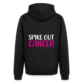 Spike Out Cancer - Unisex Premium Organic Zip Hoodie - black - Back - Nico (187cm)