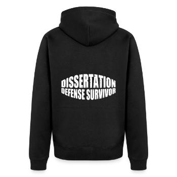Dissertation Defense Survivor 10 - Unisex Premium Organic Zip Hoodie - black - Back - Nico (187cm)
