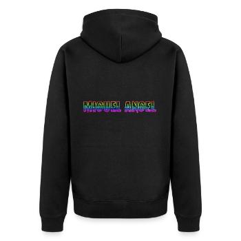 Miguel Angel RS Rainbow - Unisex Premium Organic Zip Hoodie - black - Back - Nico (187cm)