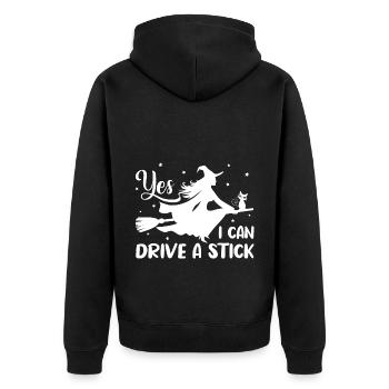 Halloween Costume Pumpkin Skeleton Horror Ghost - Unisex Premium Organic Zip Hoodie - black - Back - Nico (187cm)