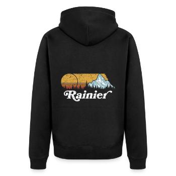 Mount Rainier Nationla Park Washington Berge - Unisex Premium Bio Zip Hoodie - Schwarz - Hinten - Nico (187cm)