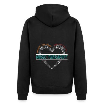 Musicothérapeute Appréciation Musicien de musique - Veste à capuche bio Premium Unisexe - noir - Dos - Nico (187cm)