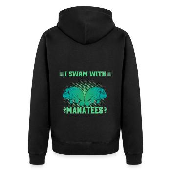 Ich Schwamm Mit Seekühen Wassertiere Seekühe - Unisex Premium Bio Zip Hoodie - Schwarz - Hinten - Nico (187cm)