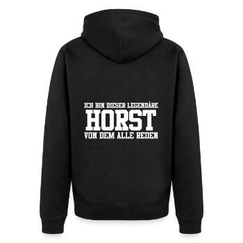 Horst Name Design - Unisex Premium Bio Zip Hoodie - Schwarz - Hinten - Nico (187cm)